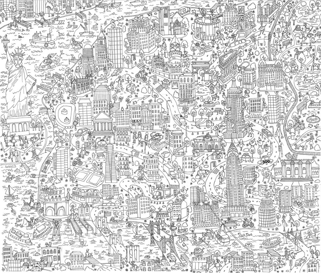 Мегараскраска Нью-Йорк